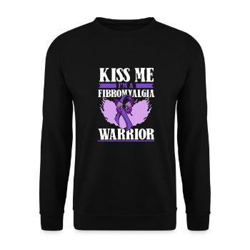 Fibromyalgie rhumatisme papillon - Sweat-shirt Unisexe - noir - Devant - Alina (178cm) & Michal (187cm)
