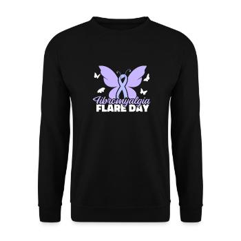 Fibromyalgie rhumatisme papillon - Sweat-shirt Unisexe - noir - Devant - Alina (178cm) & Michal (187cm)