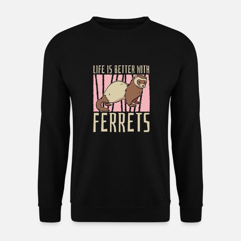Frettchen Iltis Witzig - Unisex Pullover - Schwarz