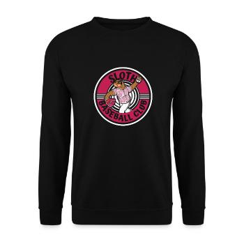Sloth Club Sloth Baseball - Unisex Sweatshirt - black - Front - Alina (178cm) & Michal (187cm)