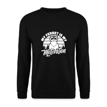 Frettchen Iltis Niedlich - Unisex Pullover - Schwarz - Vorne - Alina (178cm) & Michal (187cm)