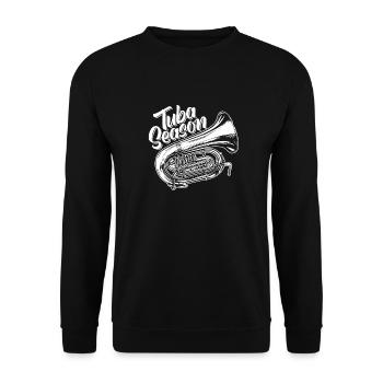 Fanfarenzug Tuba Jahreszeit - Unisex Pullover - Schwarz - Vorne - Alina (178cm) & Michal (187cm)