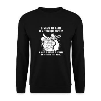 Minstrel Trombone Funny - Unisex Sweatshirt - black - Front - Alina (178cm) & Michal (187cm)
