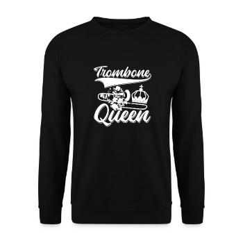 Brass band trombone queen - Unisex Sweatshirt - black - Front - Alina (178cm) & Michal (187cm)