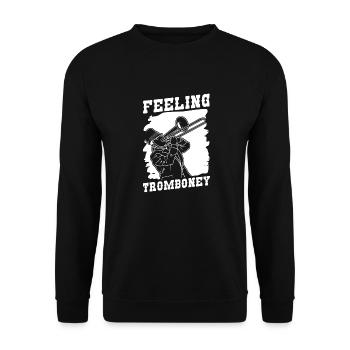 Spielmannszug Posaune Lustig - Unisex Pullover - Schwarz - Vorne - Alina (178cm) & Michal (187cm)