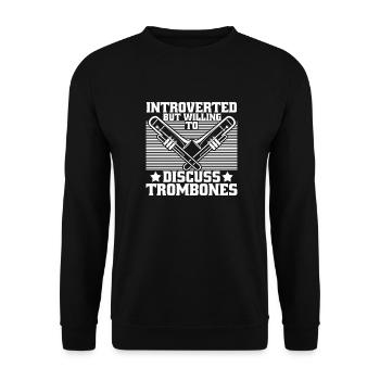 marching band trombone introverts - Unisex Sweatshirt - black - Front - Alina (178cm) & Michal (187cm)