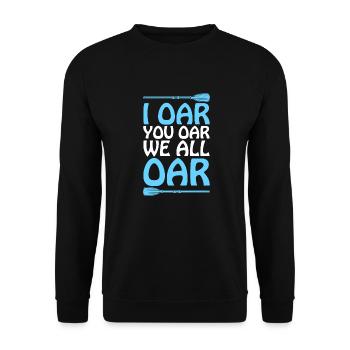 Rafting Fun White Water Rafting - Unisex Sweatshirt - black - Front - Alina (178cm) & Michal (187cm)