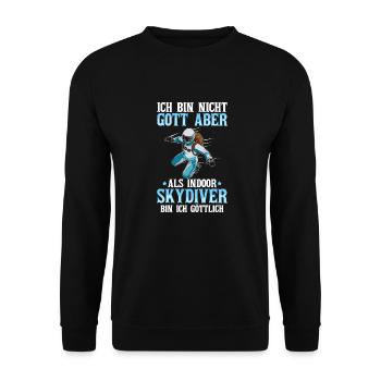 Indoor Skydiving Indoor Fallschirmspringen - Unisex Pullover - Schwarz - Vorne - Alina (178cm) & Michal (187cm)