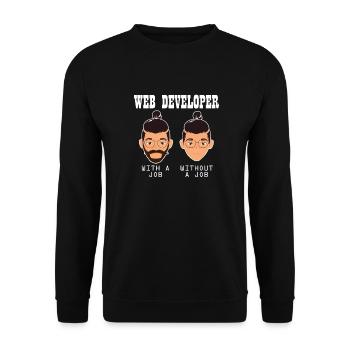 Web Developer Web Developer Funny - Unisex Sweatshirt - black - Front - Alina (178cm) & Michal (187cm)