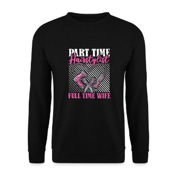 Friseur Hairstylist Gattin Friseur - Unisex Pullover - Schwarz - Vorne - Alina (178cm) & Michal (187cm)