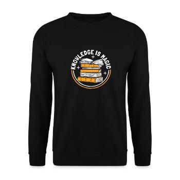 Book, Bookworm, Bookworm, Magic, Book Fairy - Unisex Sweatshirt - black - Front - Alina (178cm) & Michal (187cm)