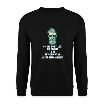 Beard full beard - Unisex Sweatshirt - black - Front - Alina (178cm) & Michal (187cm)