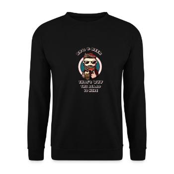 Beard full beard - Unisex Sweatshirt - black - Front - Alina (178cm) & Michal (187cm)
