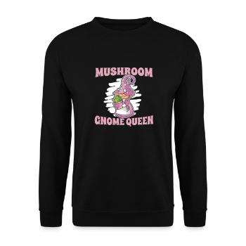 Mushroom Picker Mushrooms Queen Mushroom Dwarf - Unisex Sweatshirt - black - Front - Alina (178cm) & Michal (187cm)