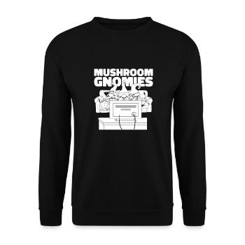 Mushroom pickers Mushrooms Funny mushroom dwarf - Unisex Sweatshirt - black - Front - Alina (178cm) & Michal (187cm)