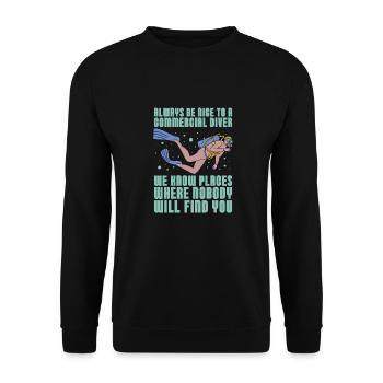 Plongée Plongeur Humour Plongée commerciale - Sweat-shirt Unisexe - noir - Devant - Alina (178cm) & Michal (187cm)