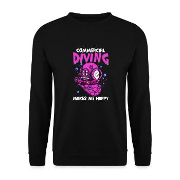 Diving Diver Commercial Diving - Unisex Sweatshirt - black - Front - Alina (178cm) & Michal (187cm)