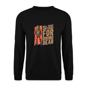 Diving Diver Funny Commercial Diving - Unisex Sweatshirt - black - Front - Alina (178cm) & Michal (187cm)