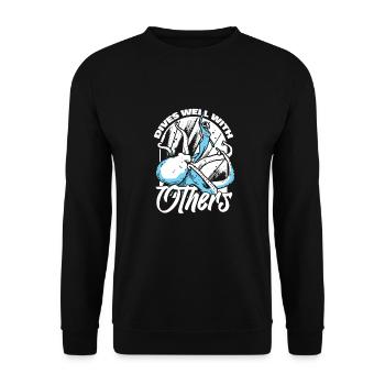 Diving Diver Funny Commercial Diving - Unisex Sweatshirt - black - Front - Alina (178cm) & Michal (187cm)