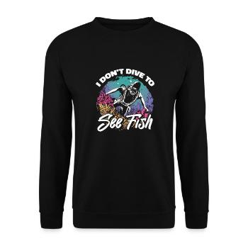 Diving Diver Funny Commercial Diving - Unisex Sweatshirt - black - Front - Alina (178cm) & Michal (187cm)