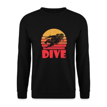 Diving Diver Commercial Diving - Unisex Sweatshirt - black - Front - Alina (178cm) & Michal (187cm)
