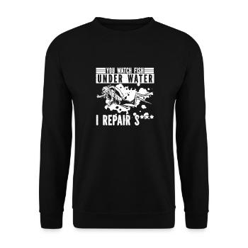Diving Diver Funny Commercial Diving - Unisex Sweatshirt - black - Front - Alina (178cm) & Michal (187cm)