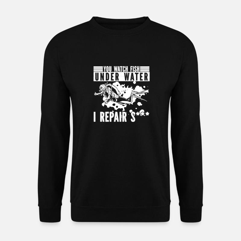 Tauchen Taucher Witzig Kommerzielles Tauchen - Unisex Pullover - Schwarz