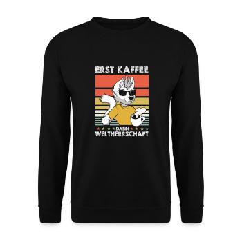 Furry Fandom Fursuits Kaffee - Unisex Pullover - Schwarz - Vorne - Alina (178cm) & Michal (187cm)