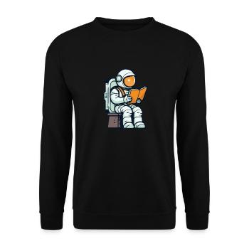 Livre Rat de bibliothèque Rat de bibliothèque Astronaute - Sweat-shirt Unisexe - noir - Devant - Alina (178cm) & Michal (187cm)
