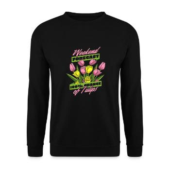 Tulpen Lustig Tulpen - Unisex Pullover - Schwarz - Vorne - Alina (178cm) & Michal (187cm)