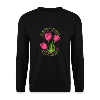 Tulipes Humour Tulipes - Sweat-shirt Unisexe - noir - Devant - Alina (178cm) & Michal (187cm)