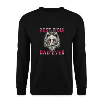 Wolf Papa Papa Wolf - Unisex Sweatshirt - black - Front - Alina (178cm) & Michal (187cm)