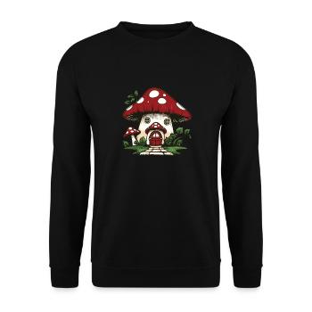 Cueilleurs de champignons Champignons Gnome Nain de champignons - Sweat-shirt Unisexe - noir - Devant - Alina (178cm) & Michal (187cm)