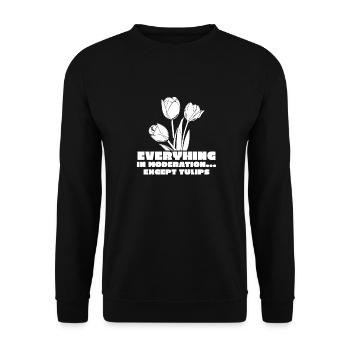 Tulips Humor Tulips - Unisex Sweatshirt - black - Front - Alina (178cm) & Michal (187cm)