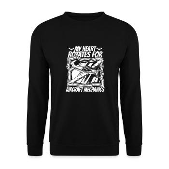 Mécanicien d’avion - Sweat-shirt Unisexe - noir - Devant - Alina (178cm) & Michal (187cm)