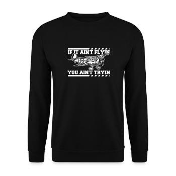 Airplane Mechanic - Unisex Sweatshirt - black - Front - Alina (178cm) & Michal (187cm)