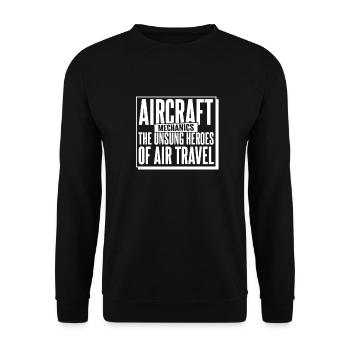 Mécanicien d’avion - Sweat-shirt Unisexe - noir - Devant - Alina (178cm) & Michal (187cm)