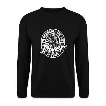 Diving Diver - Unisex Sweatshirt - black - Front - Alina (178cm) & Michal (187cm)