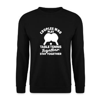 Tischtennis Pingpong Paar - Unisex Pullover - Schwarz - Vorne - Alina (178cm) & Michal (187cm)