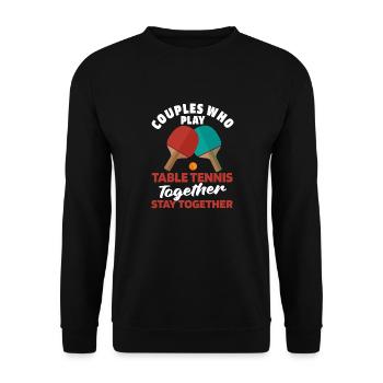 Tischtennis Pingpong Paar - Unisex Pullover - Schwarz - Vorne - Alina (178cm) & Michal (187cm)