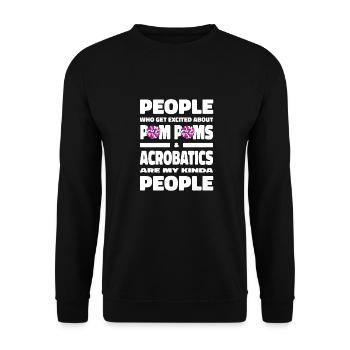 pom-pom girl pom-pom girl drôle - Sweat-shirt Unisexe - noir - Devant - Alina (178cm) & Michal (187cm)