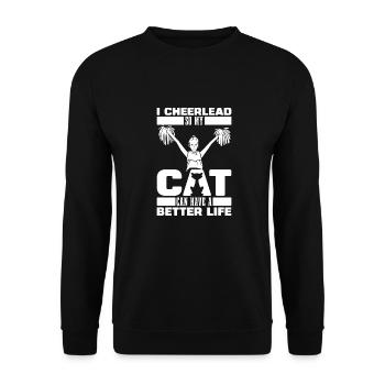 Cheerleader Cheerleading Cat - Unisex Sweatshirt - black - Front - Alina (178cm) & Michal (187cm)