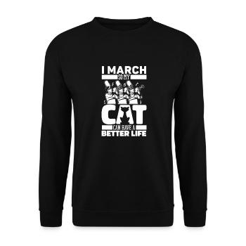 Procession de supporters Spielmannszug Cat - Sweat-shirt Unisexe - noir - Devant - Alina (178cm) & Michal (187cm)