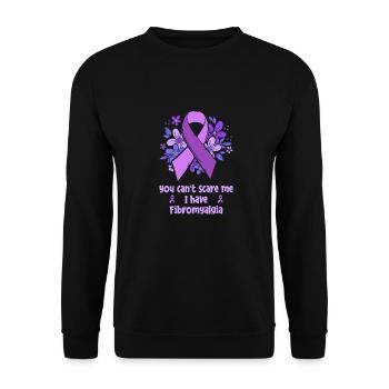 Fibromyalgie Rheuma Blume - Unisex Pullover - Schwarz - Vorne - Alina (178cm) & Michal (187cm)