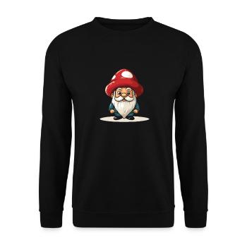 Mushroom pickers Mushrooms Mushroom dwarf - Unisex Sweatshirt - black - Front - Alina (178cm) & Michal (187cm)