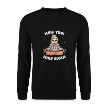 Faultier Yogi Faultier Yoga - Unisex Pullover - Schwarz - Vorne - Alina (178cm) & Michal (187cm)
