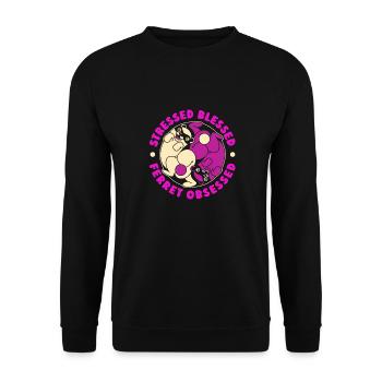 Frettchen Iltis Niedlich - Unisex Pullover - Schwarz - Vorne - Alina (178cm) & Michal (187cm)