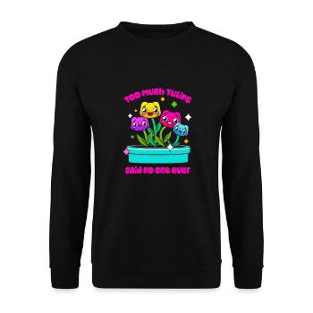 Tulpen Niedlich - Unisex Pullover - Schwarz - Vorne - Alina (178cm) & Michal (187cm)