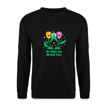 Tulips Cute - Unisex Sweatshirt - black - Front - Alina (178cm) & Michal (187cm)