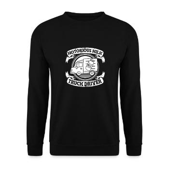 Kuh Milch Treiber Milchwagen - Unisex Pullover - Schwarz - Vorne - Alina (178cm) & Michal (187cm)